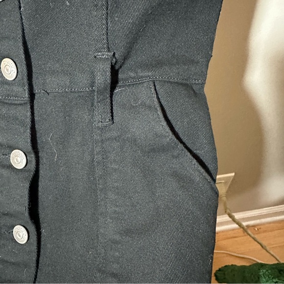 H&M Divided Black Button-Front Mini Dress Size 4 - Picture 10 of 11